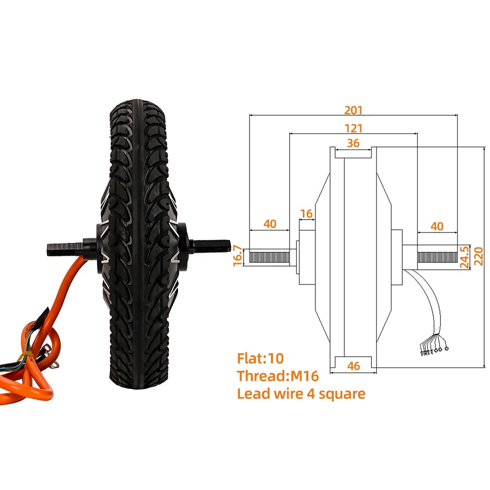 60V 5000W Brushless Hub Motor - Elektrische Fiets Wheel Drive Bromfiets Motor