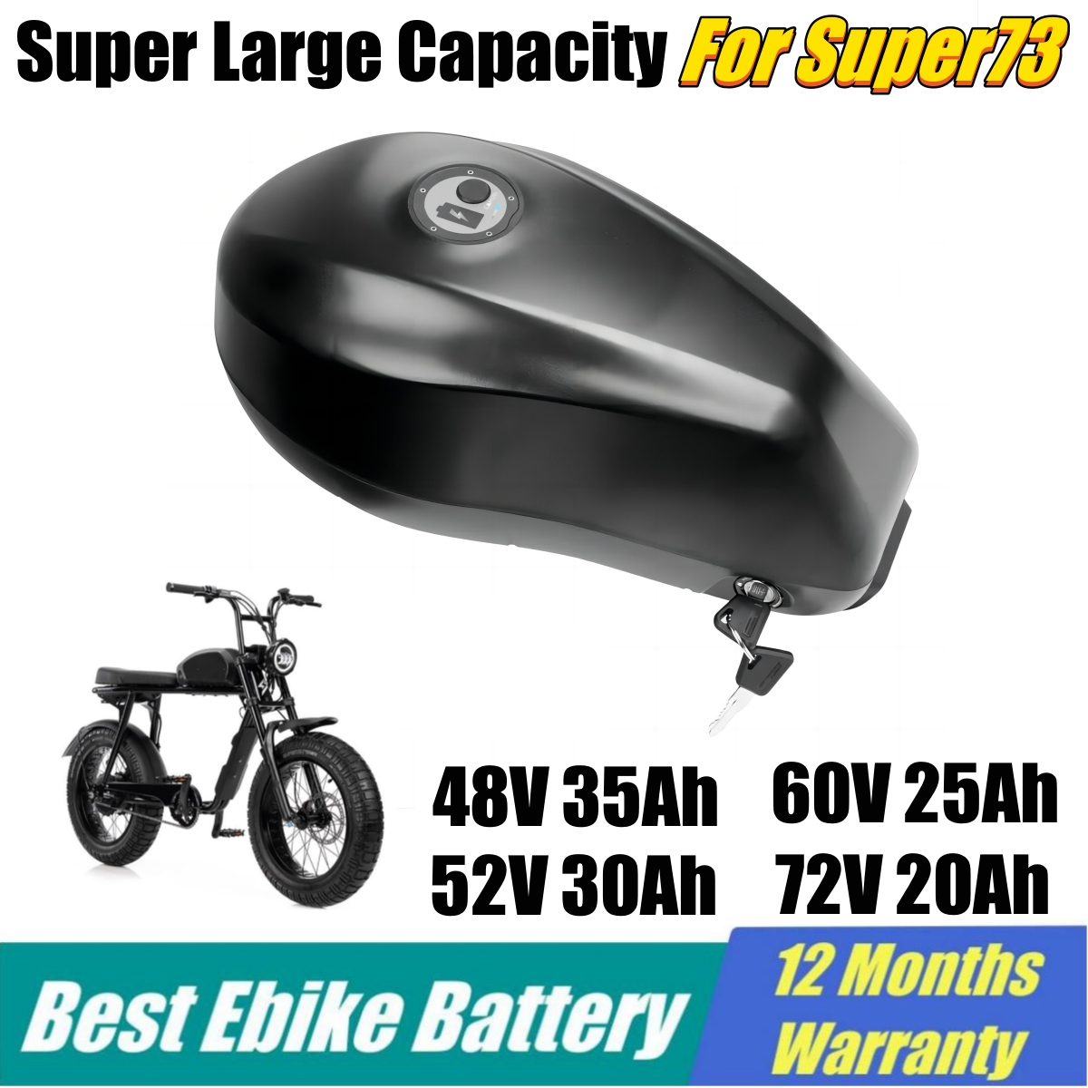 Super73 Ebike Batterij Vervang - 60V 30Ah 21700 Battery Pack recensie en prijs