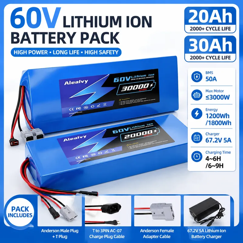 Aleaivy 60V 20AH 30AH 21700 Li - 60V 30Ah 21700 Battery Pack recensie en prijs